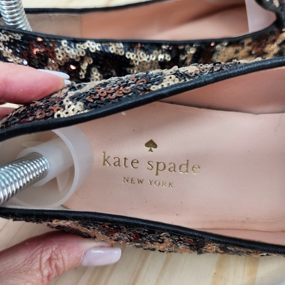 Kate Spade Caty Cape Sequined Leopard Print Loafers Size 7M - Picture 8 of 13